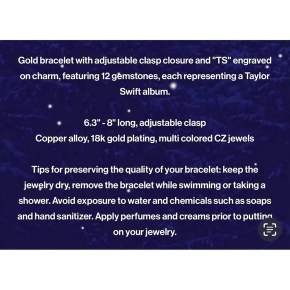 TAYLOR SWIFT Eras Tour Bracelet Bejeweled Official Merch 18K Gold Plated CZ Gems - Picture 8 of 10